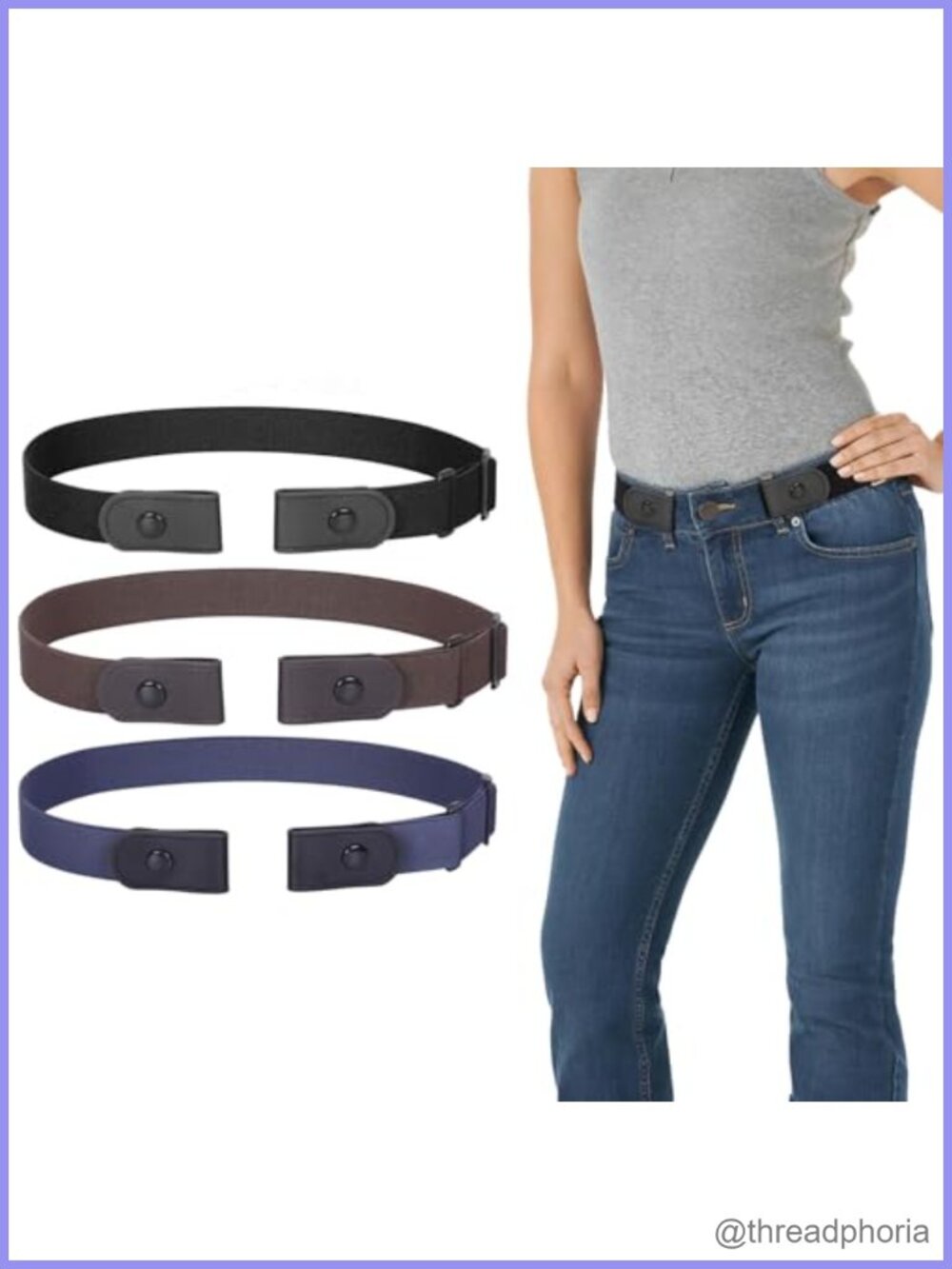 No Buckle Invisible Stretch Belt Buckle-Free Elastic Belt for Men and Women